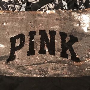 Victoria’s Secret  PINK silver sequin tote bag